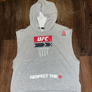 Reebok UFC Gray Sleeveless Hoodie